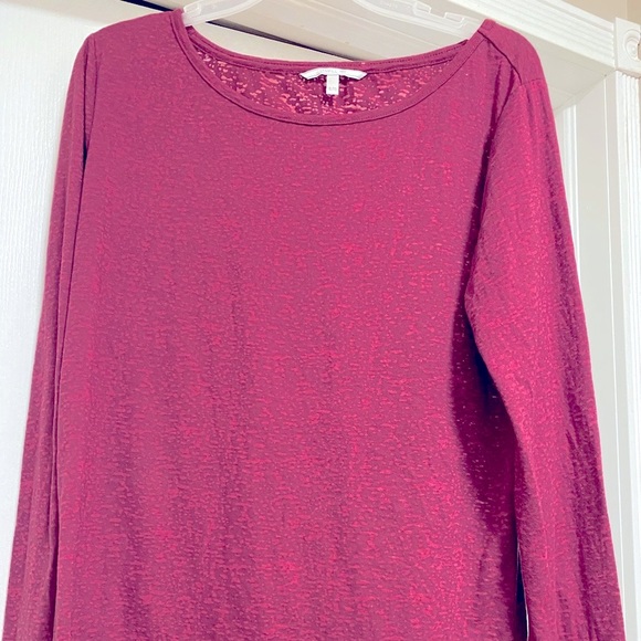 2/$15 Layer Beach Burnout Sporty Boat neck Top Dark Pink O’Niell XL Large Medium - Picture 10 of 10